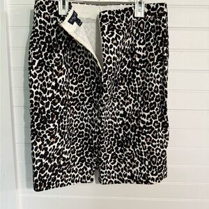 J. Crew Black and White Pencil Skirt with Slit